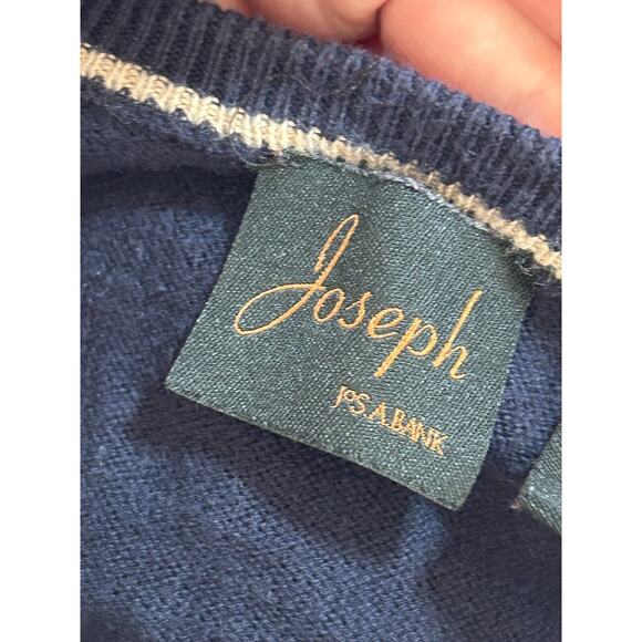 Jos. A. Bank Joseph Mens Blue Cashmere Blend Long Sleeve Pullover Sweater Size M - Picture 4 of 8